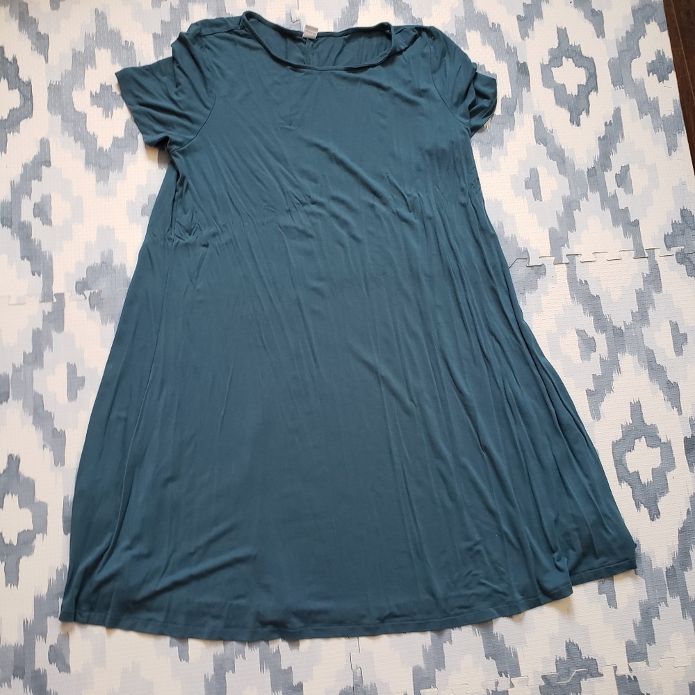 Teal short sleeved swing dress NWOT